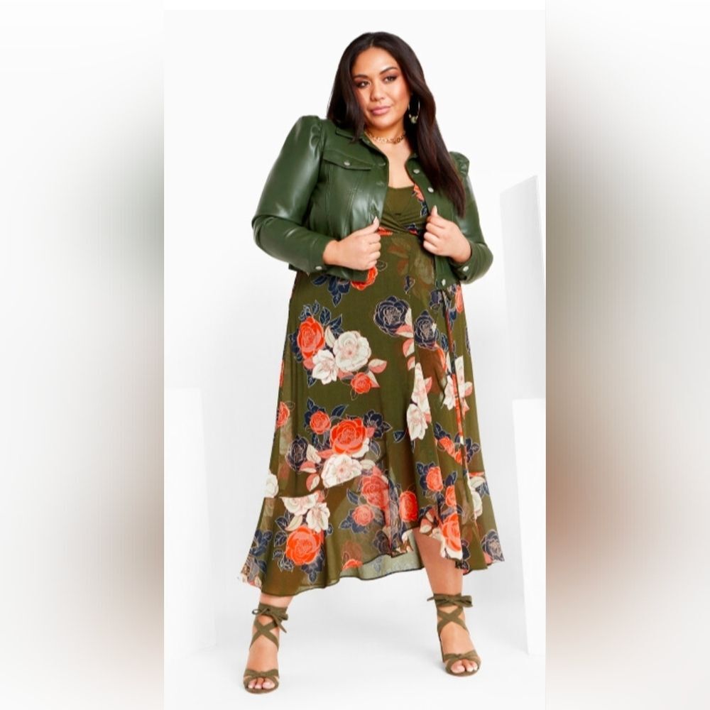 NWT City Chic Sadie Chiffon Wrap Maxi Dress Plus Size 24